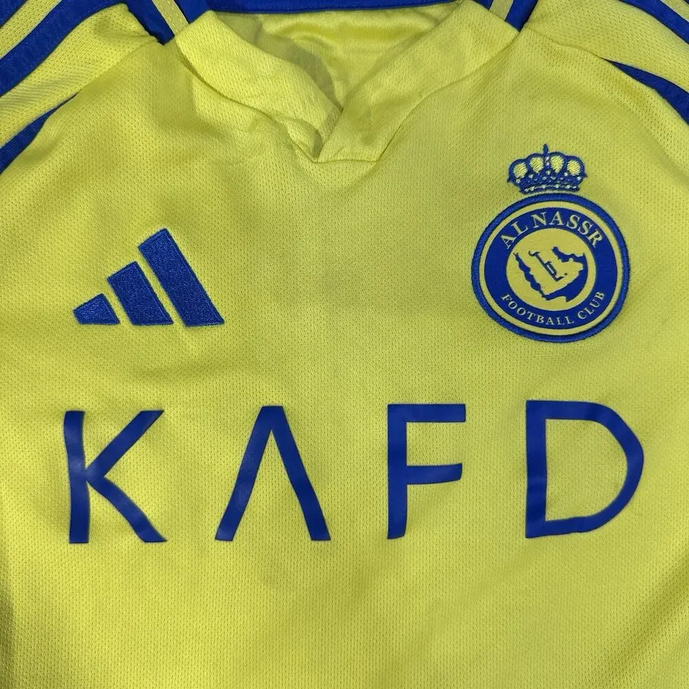 Adidas Jersey Youth Size 9-10Y Yellow Ronaldo #7 Al-Nassr FC 24/25 Home Soccer